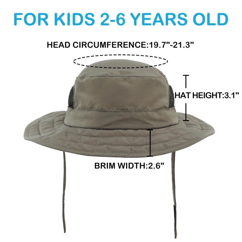 Connectyle Kids UPF 50+ Bucket Sun Hat UV Sun Protection Hats Wide Brim Summer Beach Hat Army Green - Image 2